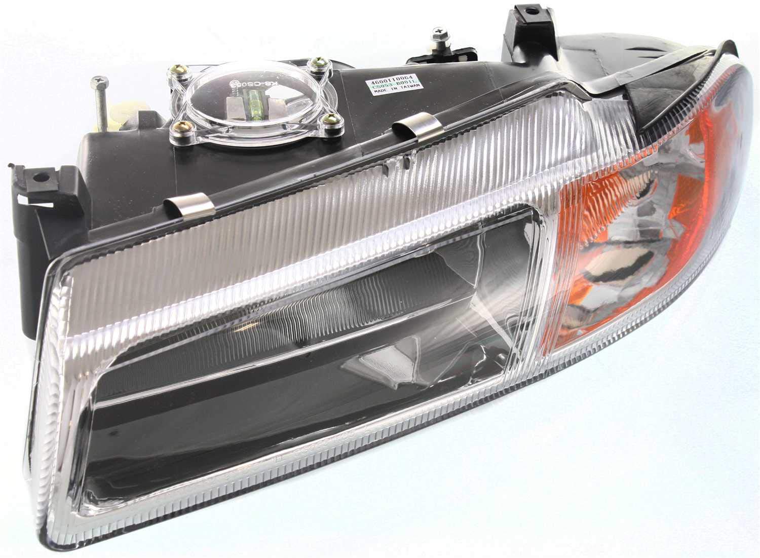 Dodge Stratus 1995-2000 Replacement Headlight Assembly - Driver & Passenger Side Halogen Headlamp with Bulbs, Fits Chrysler Cirrus, Improved Beam Pattern (Replaces #4630873AB, 4630872AB) - Perfect for Night Driving & Vehicle Restoration Projects
