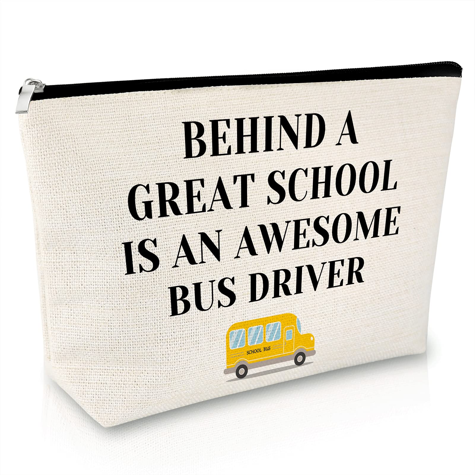 School Bus Driver Gift Makeup Bag - Thank You & Appreciation Gifts for Women - Retirement, Back to School, Birthday & Christmas Presents - Travel Cosmetic Pouch for Teachers & Bus Drivers - Perfect for Daily Use, Work Essentials & Travel Organization