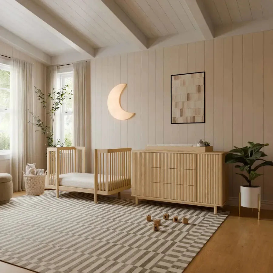 Babyletto Pogo 8-in-1 Convertible Crib - Blonde Wood Finish | Safe & Stylish Nursery Furniture for Newborn to Toddler | Perfect for Modern Baby Rooms & Daycare Centers