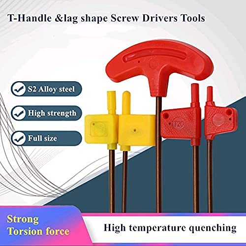 Premium T6 T7 T8 T9 T10 T15 T20 Torx Screwdriver Set - S2 Steel Star Bit with Flag Handle - Professional T-Handle Wrench Spanner (3-Piece T20 Kit) - Ideal for Electronics Repair, Automotive Maintenance & DIY Projects