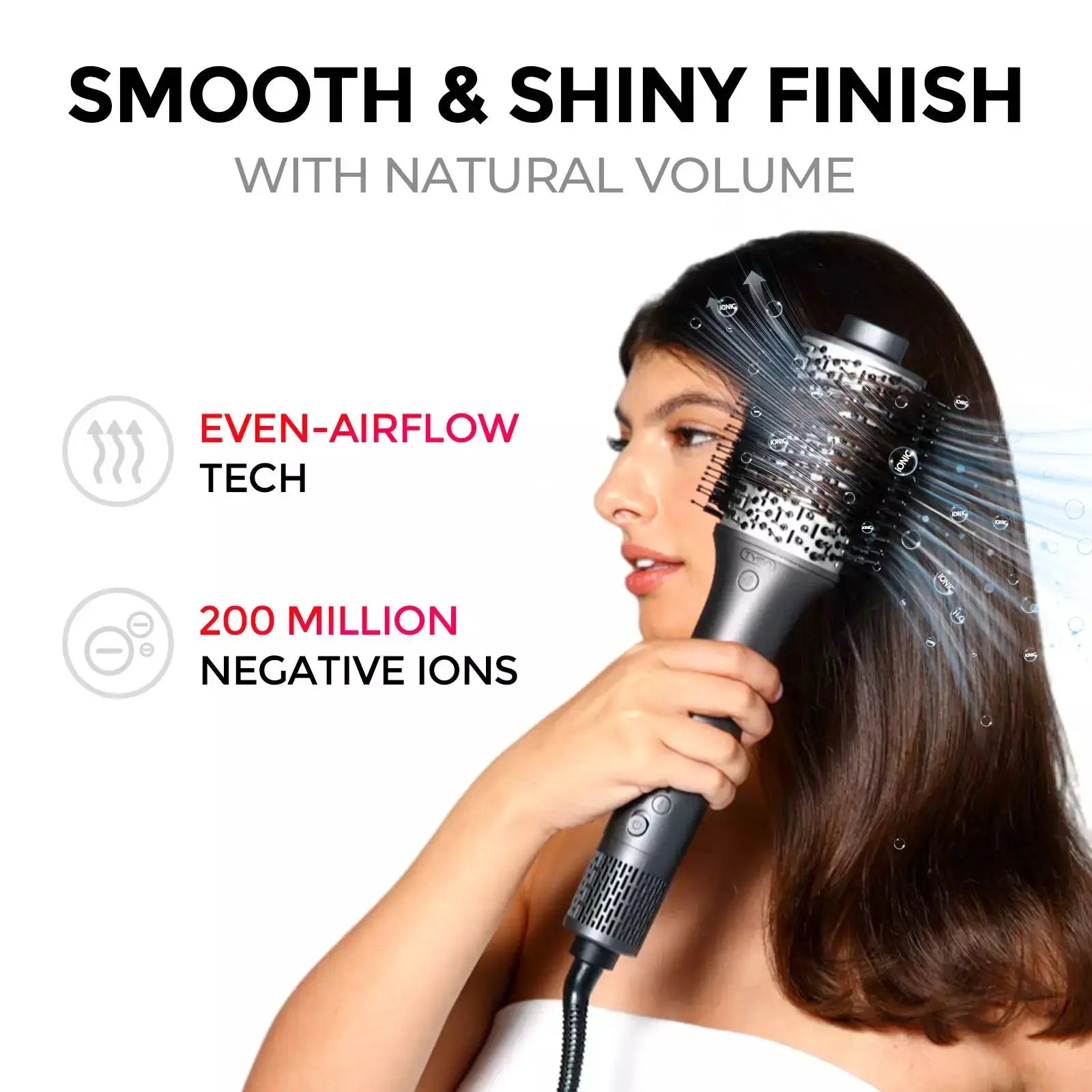 TYMO AIREXCEL Hair Straightener Brush - Professional Ionic Ceramic Flat Iron for Smooth & Shiny Hair (US & Canada Only) - Perfect for Home Use, Travel, and Salon Styling