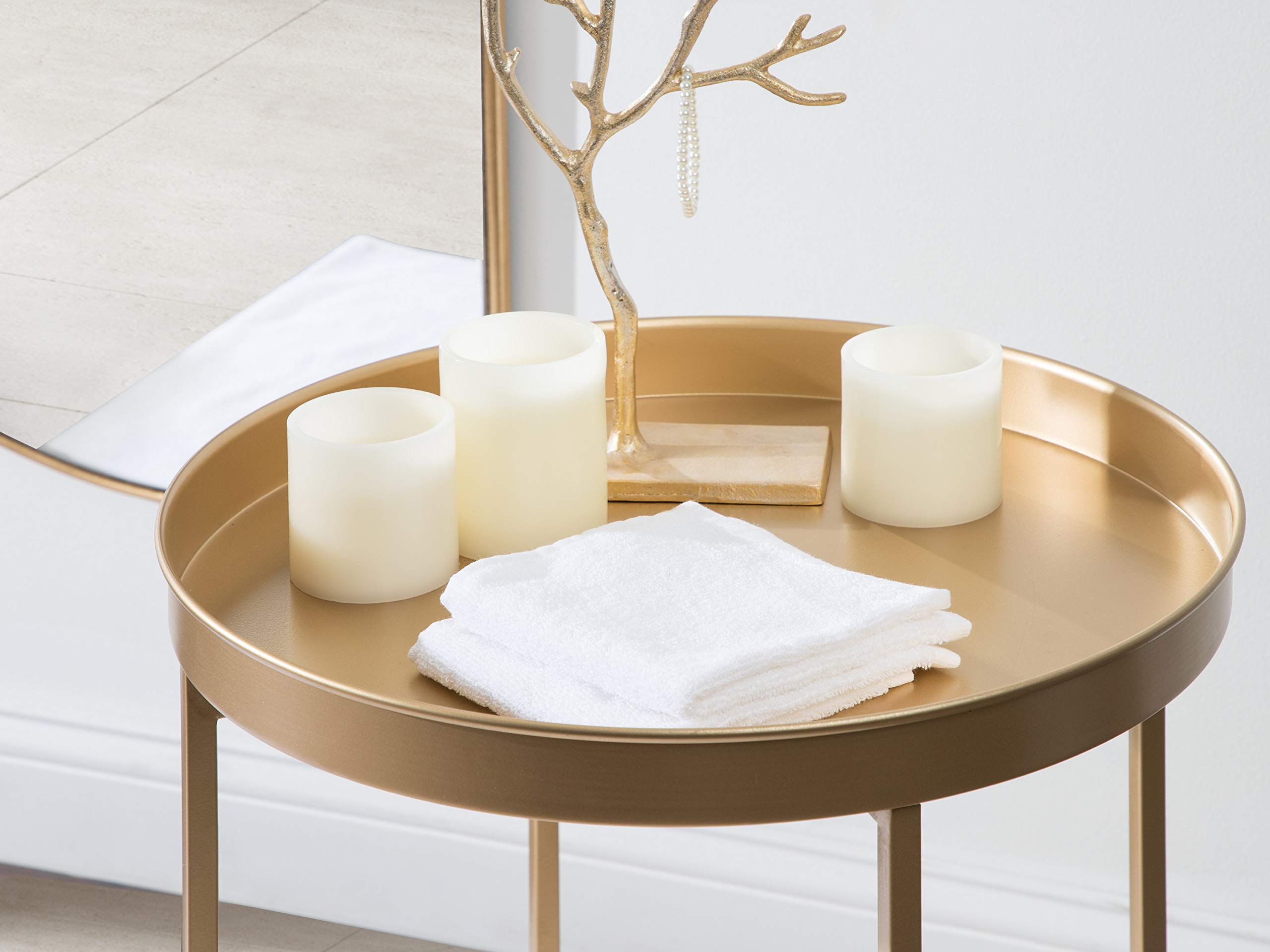 Kate and Laurel Celia Glam Round Side Table - 18.25
