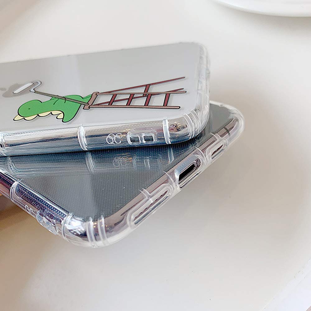 Funny Dinosaur iPhone 11 Pro Max Case - Cute Animal Embossed TPU Rubber Cover | Slim Lightweight Shockproof Protective Phone Case for iPhone 11 Pro Max (Clear) | Perfect for Daily Use, Work & Outdoor Activities