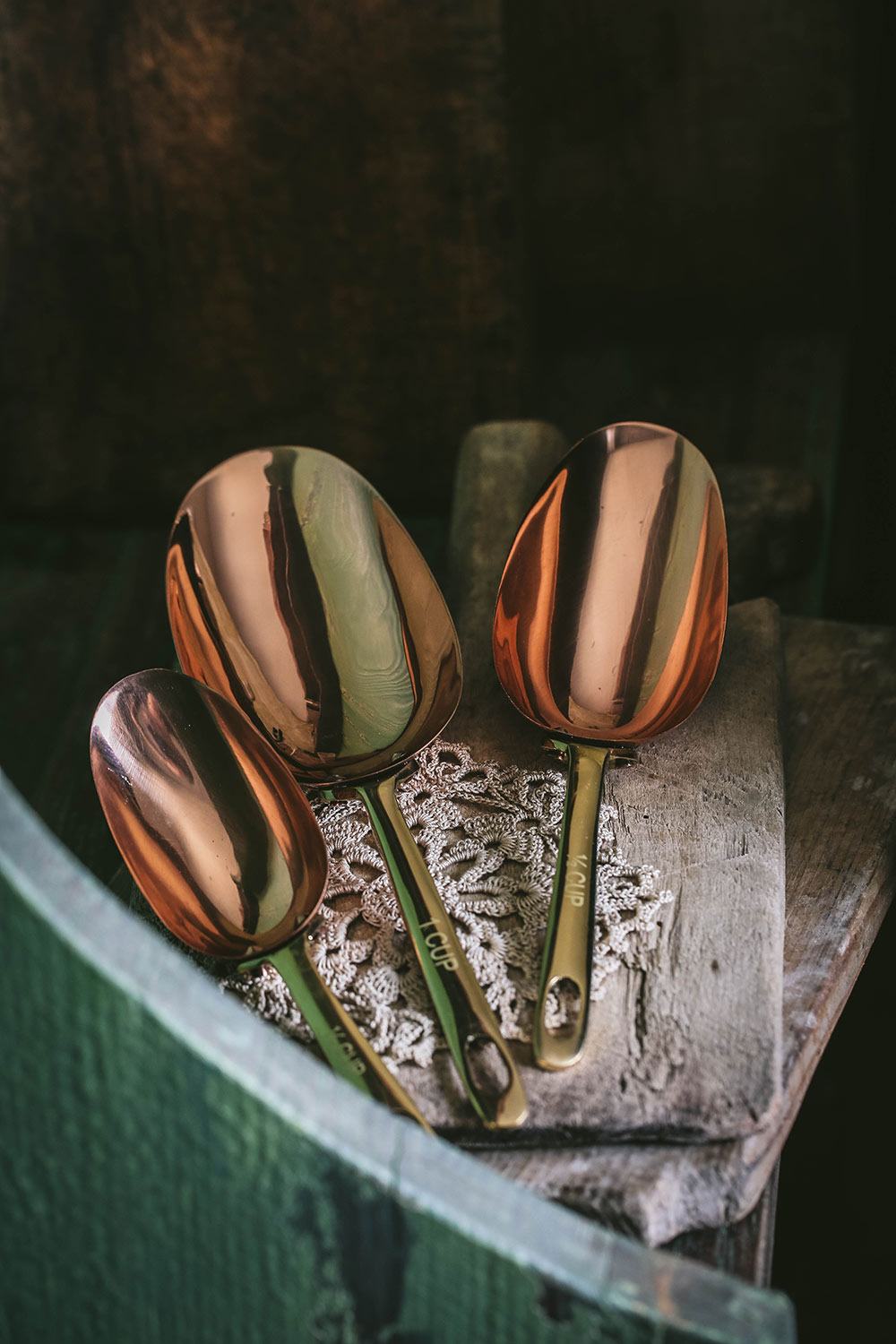 Premium Copper Measuring Scoops Set - Accurate Kitchen Measuring Tools for Baking, Cooking & Coffee - Essential for Home Chefs & Baristas