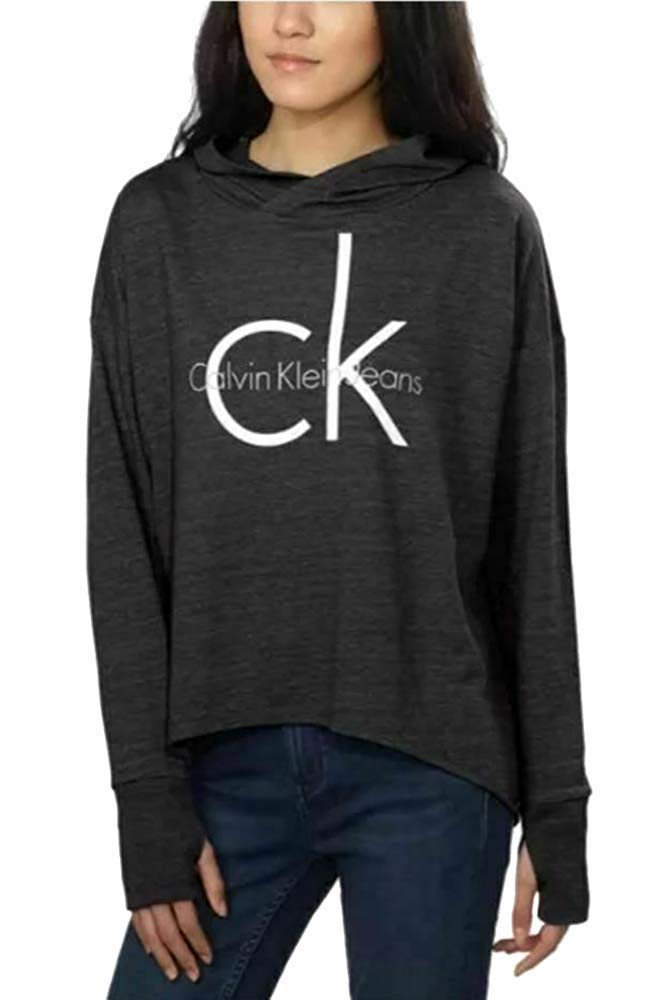 Calvin Klein Jeans Women's Hooded Pullover Shirt | Casual Long Sleeve Button Down Top for Everyday Wear, Work & Outfits
