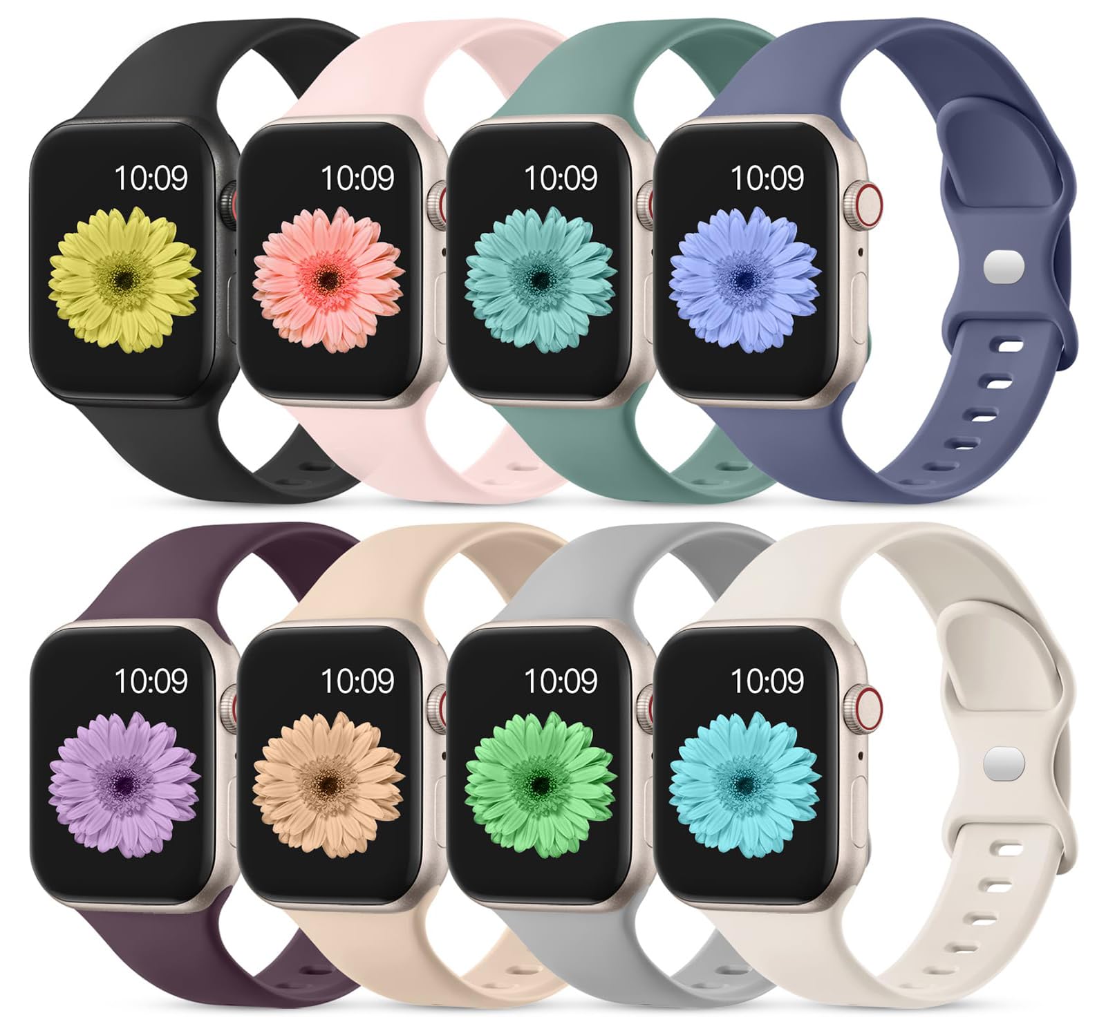 Lerobo Soft Silicone Strap Compatible with Apple Watch 38mm 40mm 41mm 45mm 44mm 42mm 46mm 49mm - Replacement Band for iWatch Series 10/9/8/7/6/5/4/3/Ultra 2/1/SE - Comfortable & Durable Wristband for Women & Men - Perfect for Workouts, Running, Swimming & Daily Wear