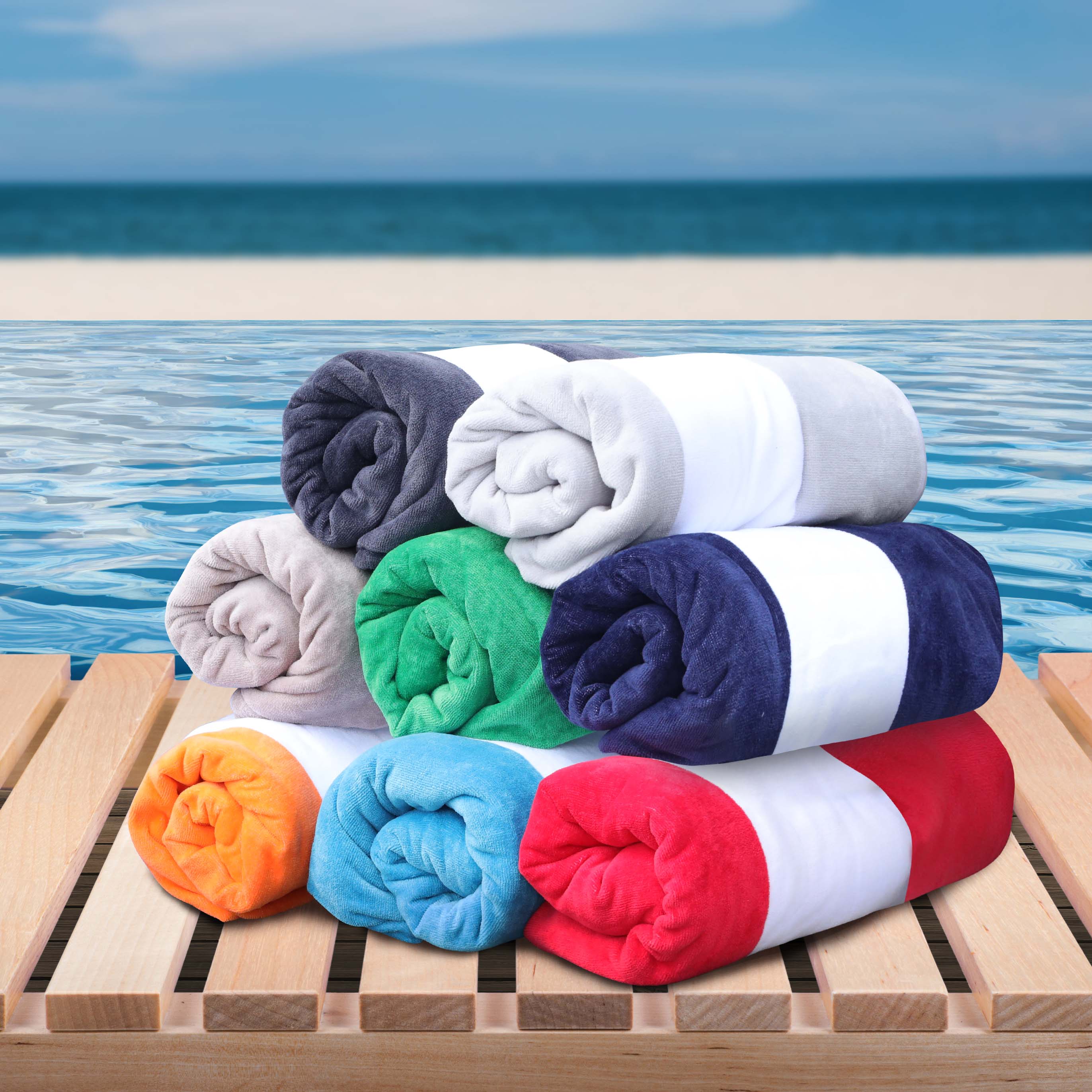 Premium Cotton Cabana Stripe Chaise Lounge Chair Cover - Standard Size, UV Resistant & Waterproof - Perfect for Poolside, Patio, and Outdoor Furniture Protection