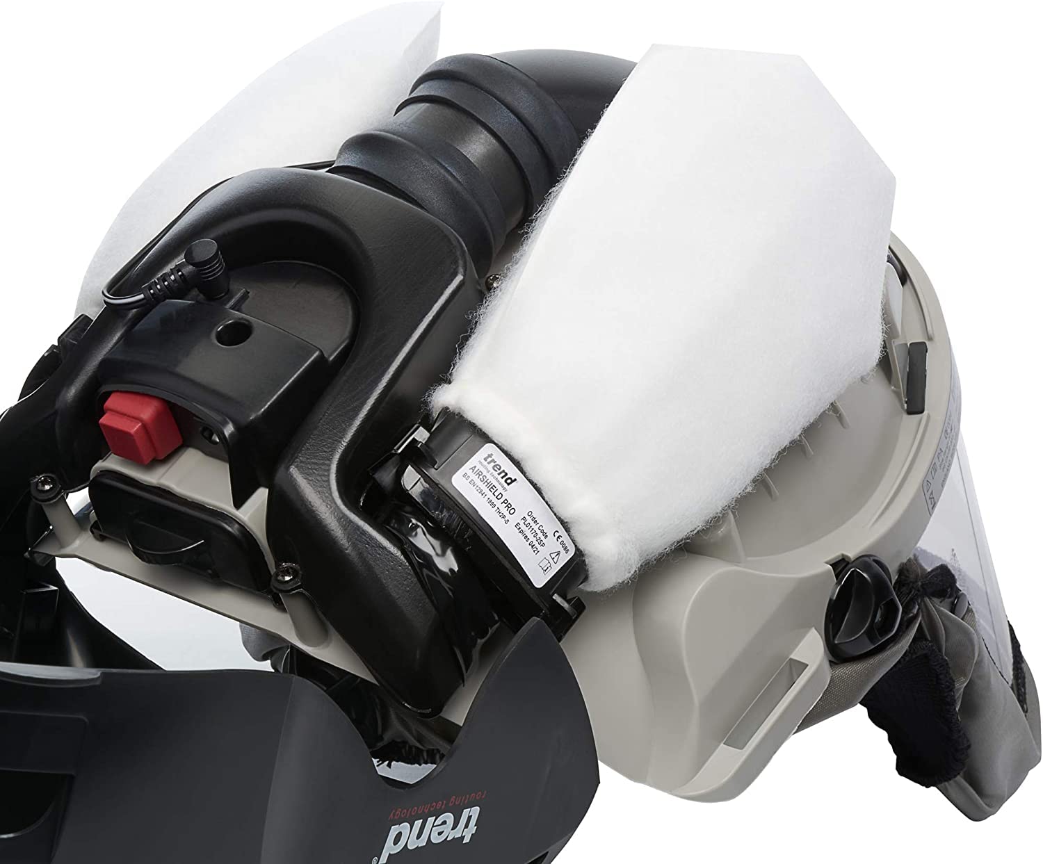 Trend Airshield Pro Full Face Shield - Battery Powered Dust Mask with Air Circulation for Woodworking, Construction & DIY Projects - Protective Gear for Sawing, Sanding & Grinding