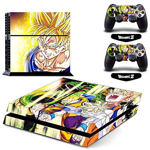 Premium Dragon Ball Super Son Goku Vinyl Skin Decal for PS4 Pro & Slim Console & 2 Controllers - Protective Sticker Cover for Sony PlayStation 4 - Perfect for Gaming Setups & Anime Themed Rooms