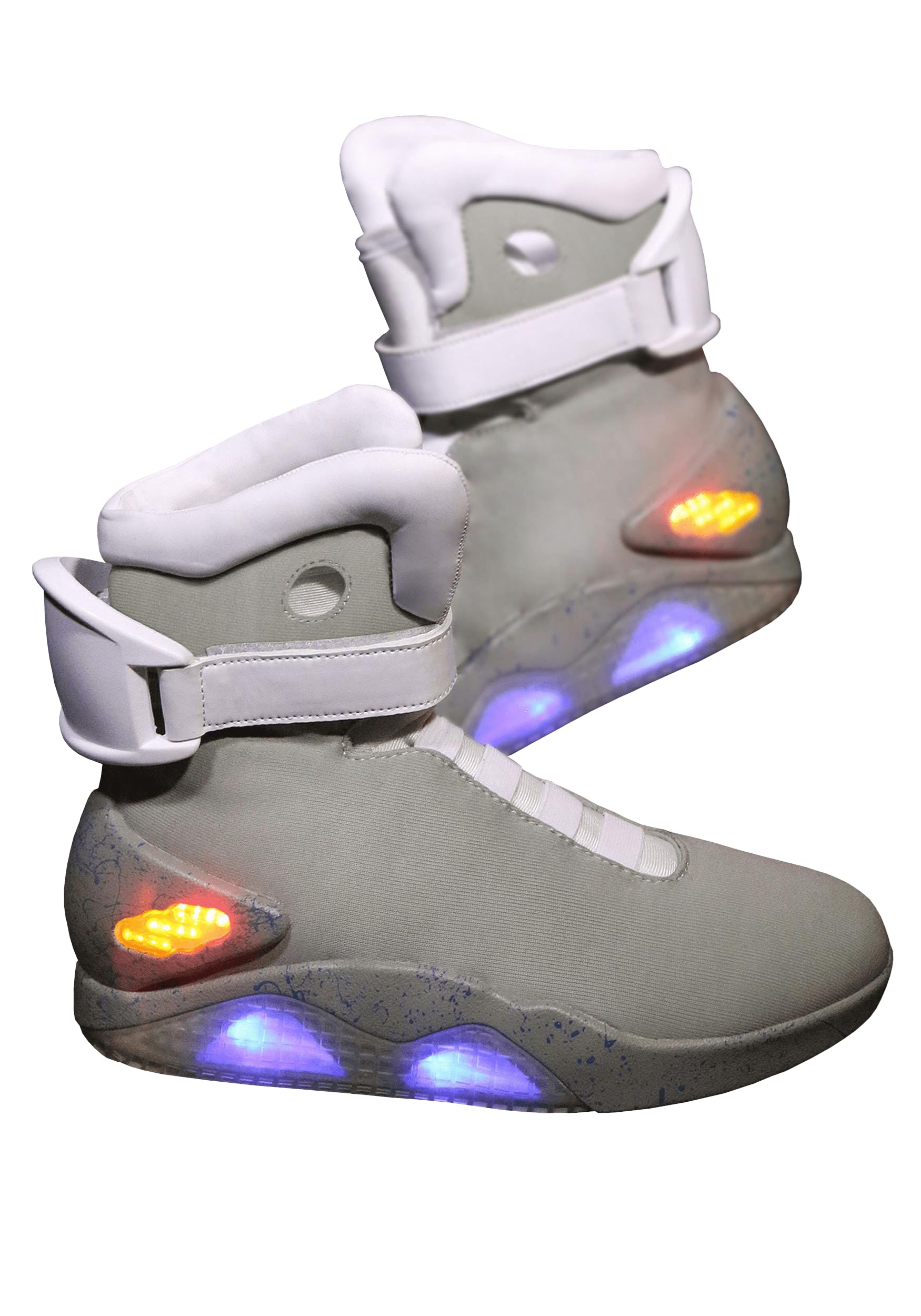 Official Back to the Future 2 Light Up Shoes for Adults - Rechargeable LED Sneakers with Adjustable Straps | Halloween Costume, Cosplay & 80s Theme Party Accessories