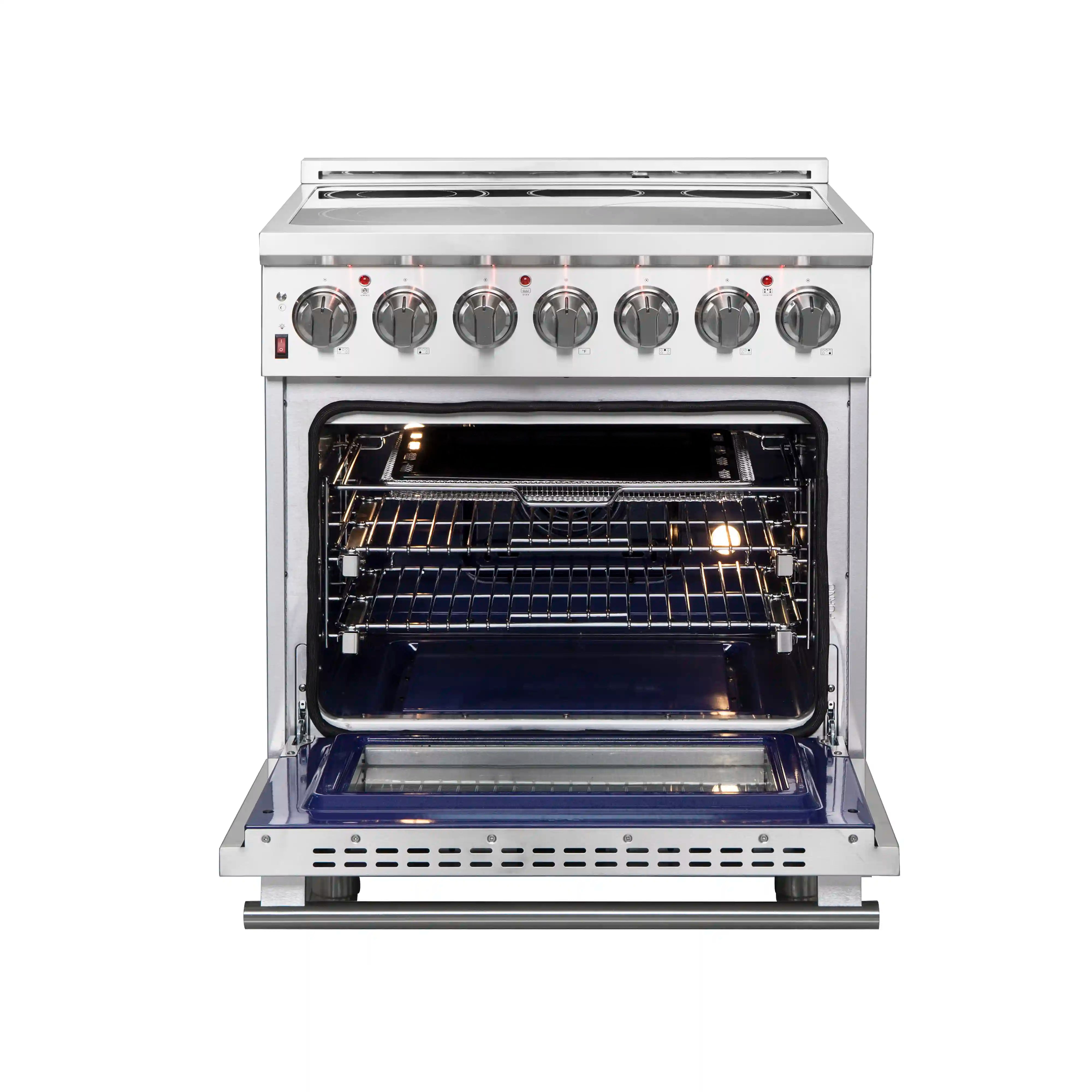 Forno Massimo 30 Inch Freestanding Electric Range - Stainless Steel Oven with 5 Burners & Convection (FFSEL6020 30) - Perfect for Home Kitchens & Small Restaurants