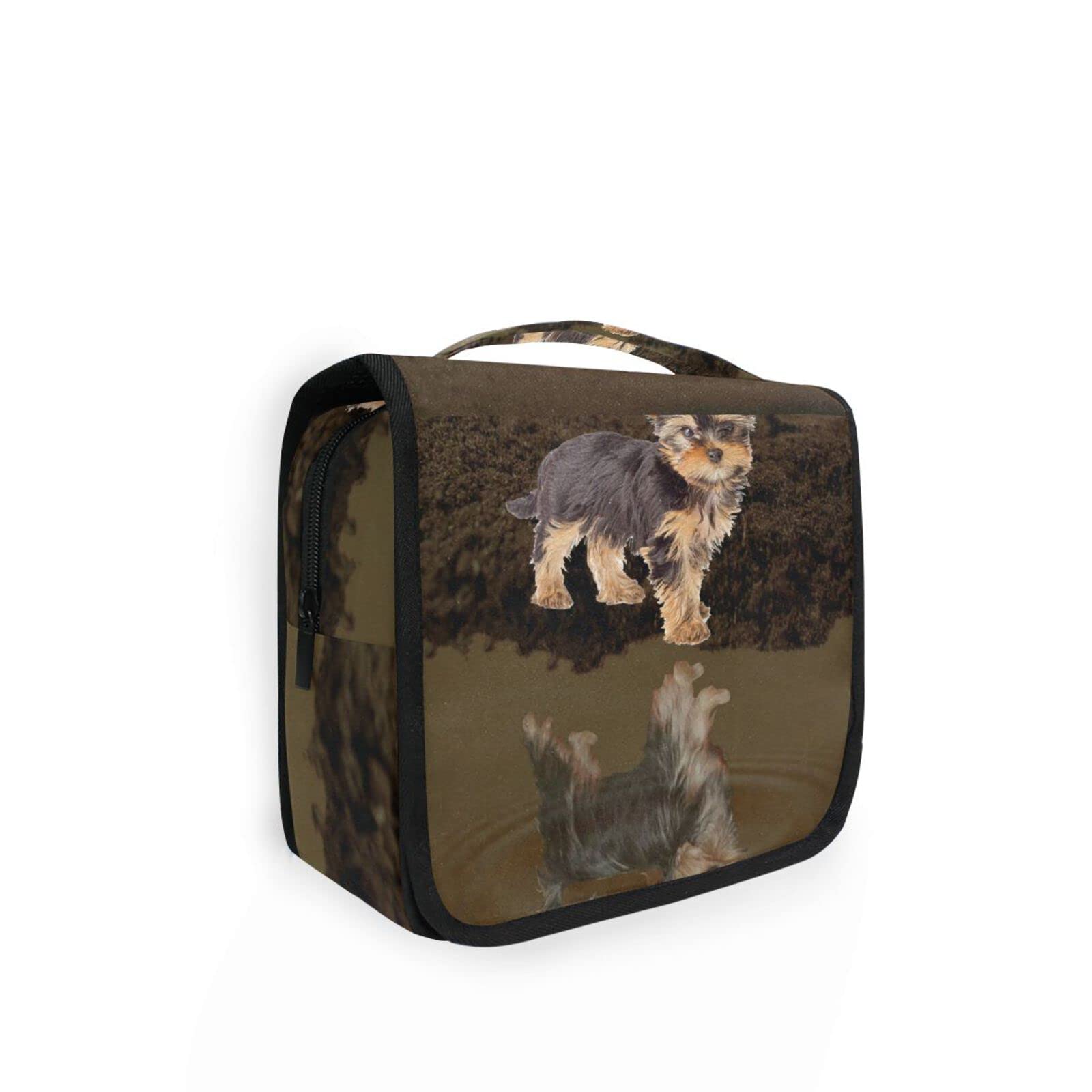 Yorkie Travel Toiletry Bag - Waterproof Hanging Cosmetic Organizer for Women & Men | Portable Makeup Pouch for Bathroom, Gym, Camping & Air Travel Essentials