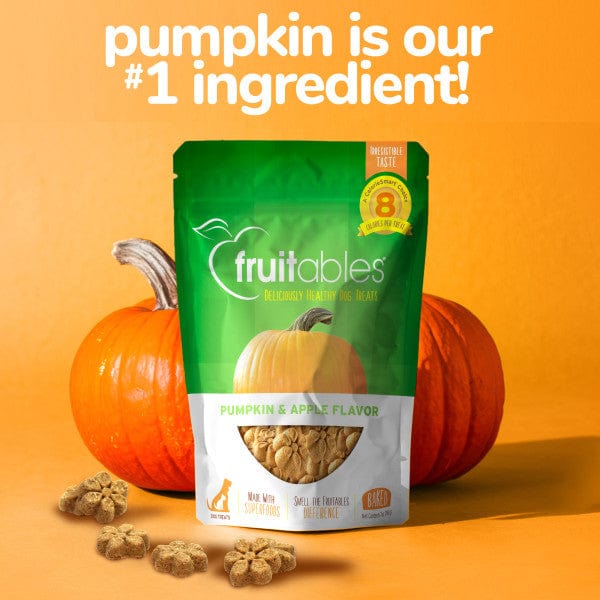 Fruitables Baked Pumpkin & Apple Dog Treats - Healthy Natural Snacks for Small & Large Dogs - Perfect for Training Rewards & Daily Treats