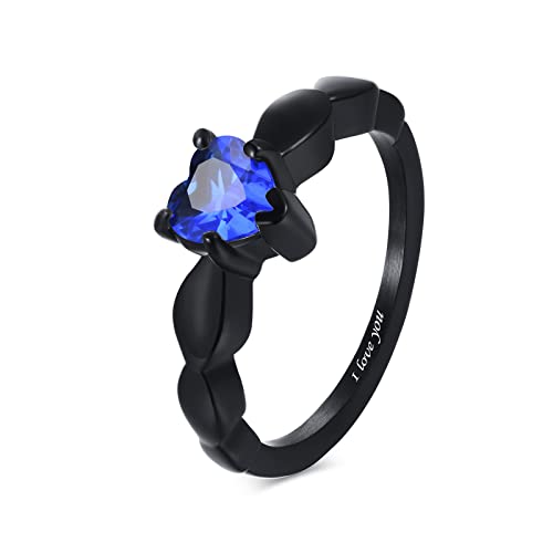 A04.1 Pcs Heart Ring for Women-Custom Blue