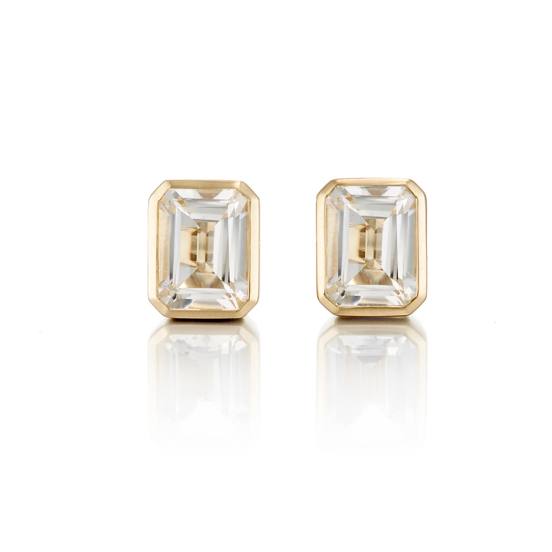 White Topaz Newport Earrings – Elegant Sterling Silver Jewelry for Women, Perfect for Weddings & Special Occasions