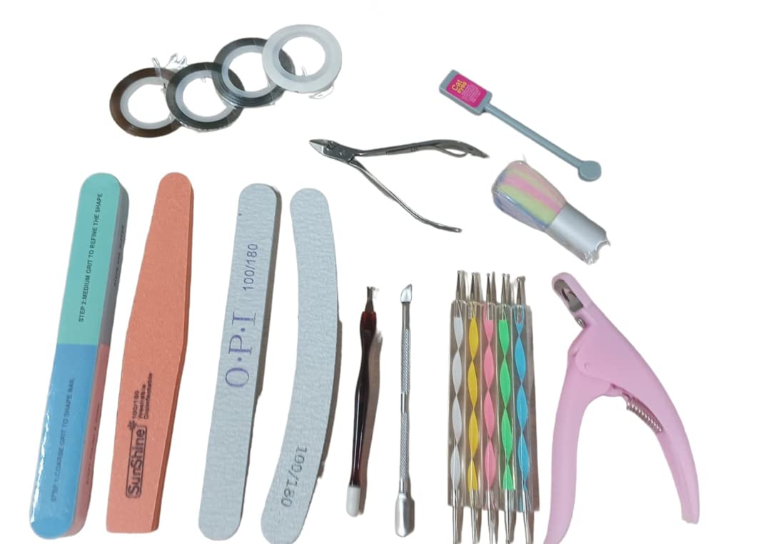 Professional Nail Art Tools Kit - Complete Set for Acrylic Nail Extensions, Manicure & Pedicure - Perfect for Salon, Home Use & DIY Nail Designs