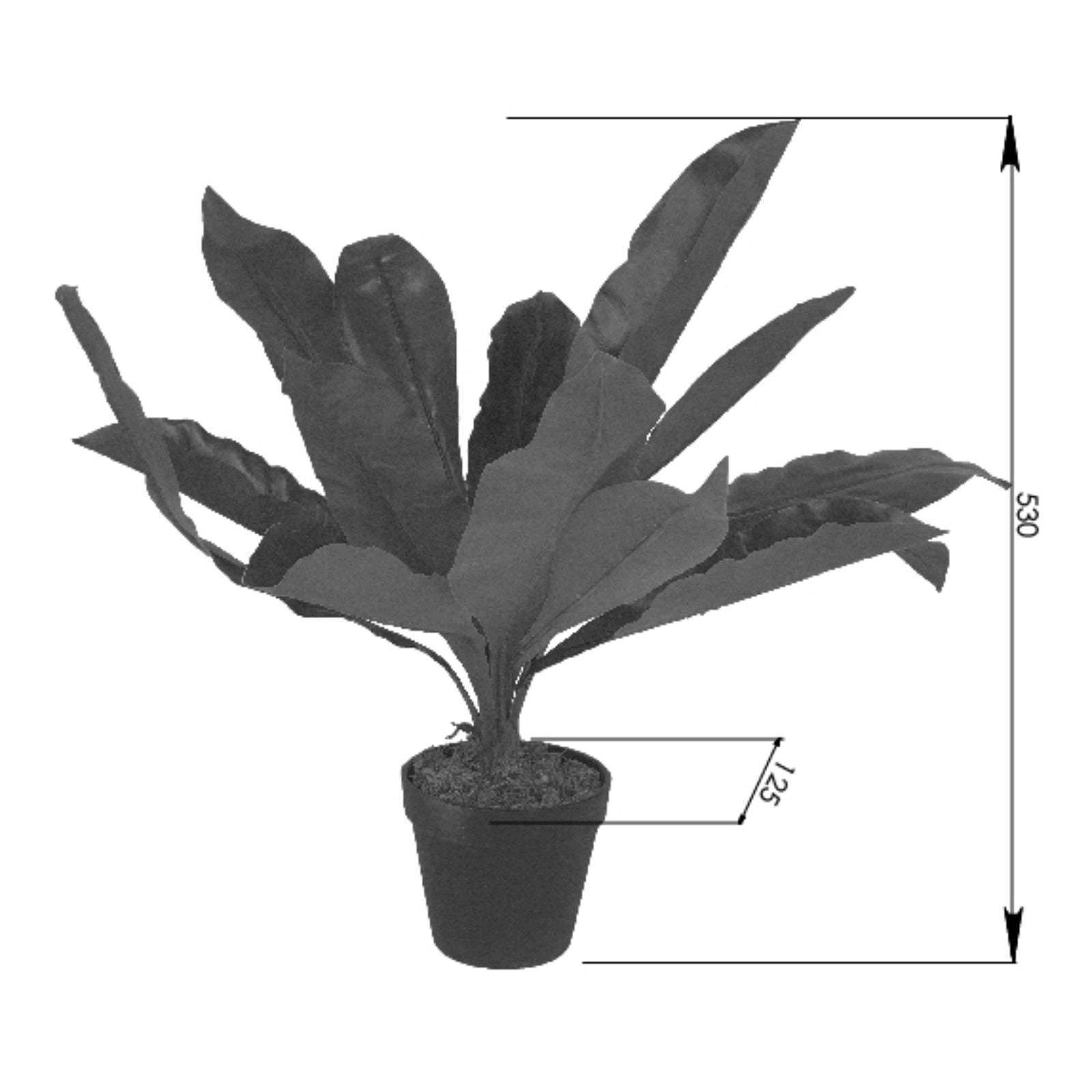 43cm Broad Leaf Artificial Plant by Criterion - Perfect for Home Office Decor, Living Room Greenery & Indoor Plant Styling