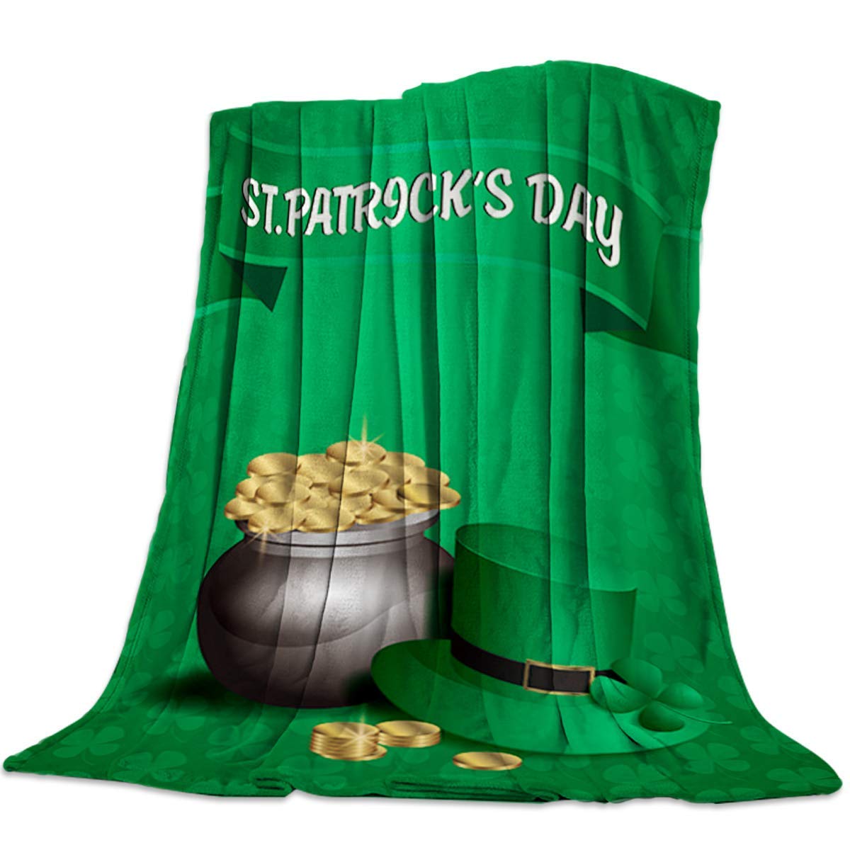 Newhomestyle St. Patrick's Day Throw Blanket - Soft, Warm & Cozy Lightweight Decorative Blanket for Couch, Bed, Sofa (60x80 Inches) - Perfect for Home Decor, Gift Giving & Travel Comfort