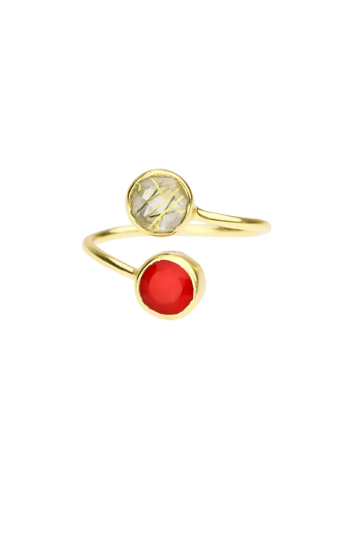 Exquisite Double Gemstone Ring for Women - Elegant Stackable Birthstone Jewelry - Perfect for Anniversaries, Gifts & Everyday Wear