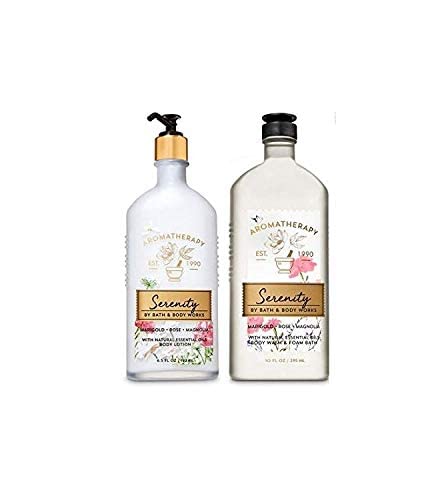 Bath and Body Works Aromatherapy Serenity Body Lotion - Marigold, Rose & Magnolia Scent for Relaxation & Stress Relief | Perfect for Spa Nights, Self-Care & Gift Giving