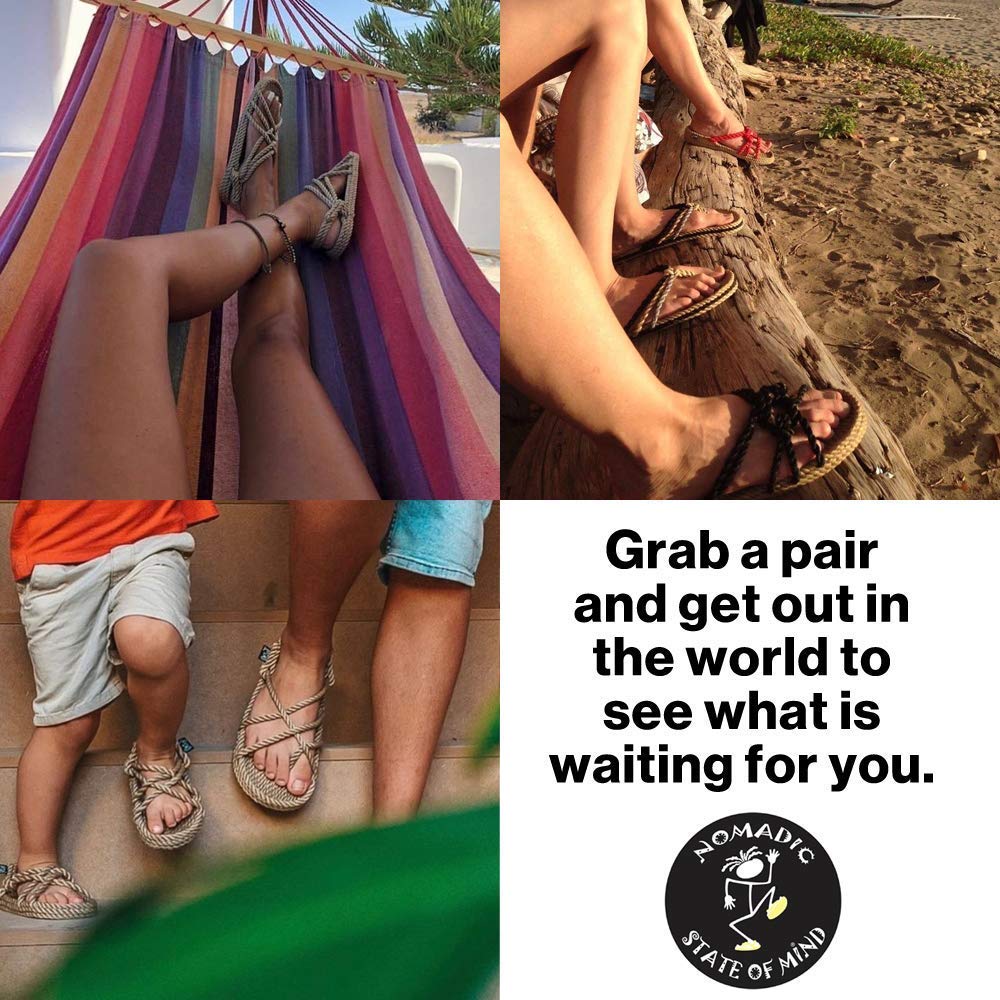 Handmade Nomadic State of Mind Rope Sandals - Unisex Jesus Shoes for Men & Women | Comfortable Straw Sandals for Beach, Travel & Summer Outfits
