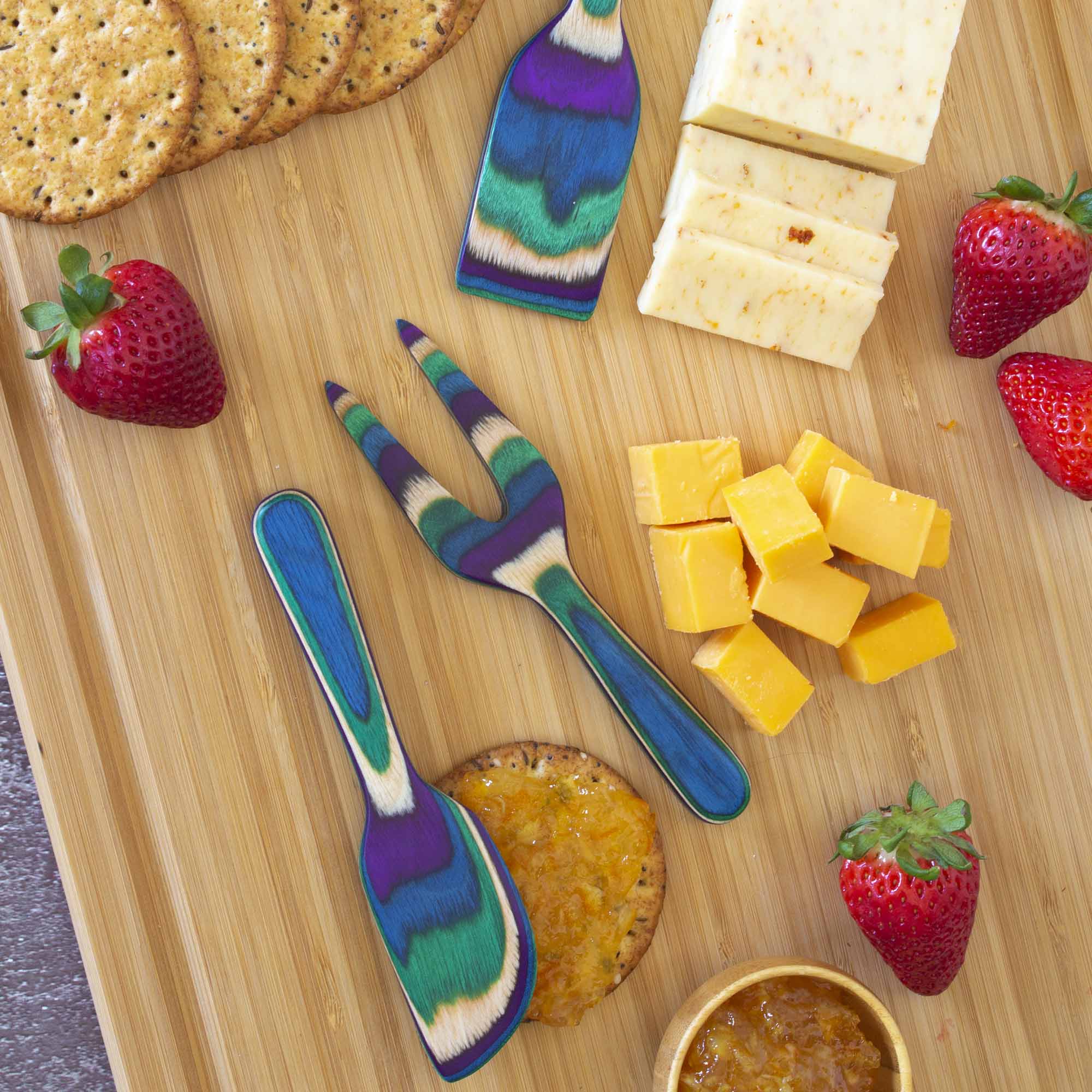 Baltique® Mumbai Collection 3-Piece Stainless Steel Cheese Knife Set - Perfect for Wine Parties, Charcuterie Boards & Gourmet Cheese Tasting
