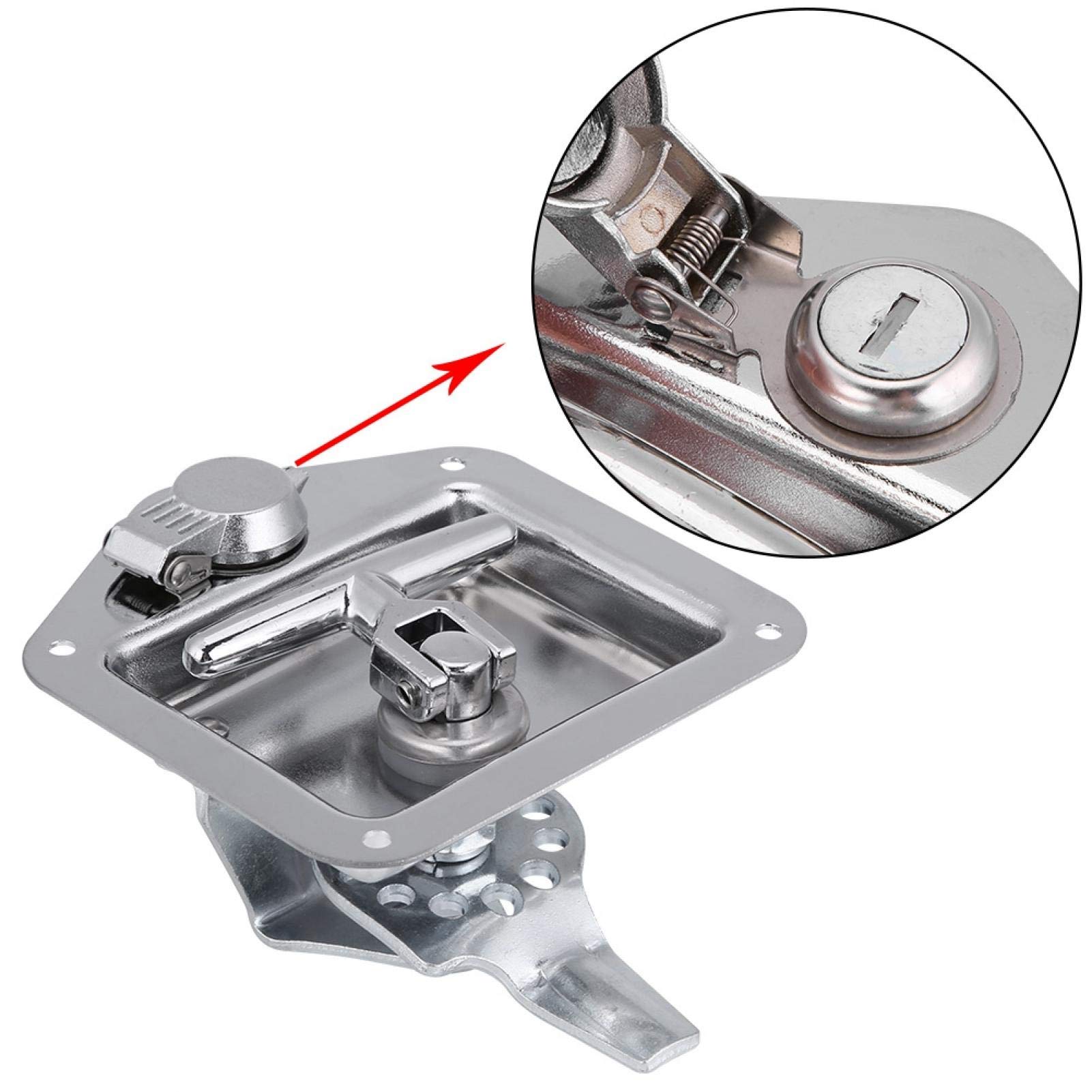 KIMISS Stainless Steel Folding T-Shape Lock Tool Box Key Kit for Truck & Trailer - Durable T-Handle Locking Mechanism for Secure Storage | Perfect for RV Toolboxes, Work Trucks & Outdoor Equipment Protection