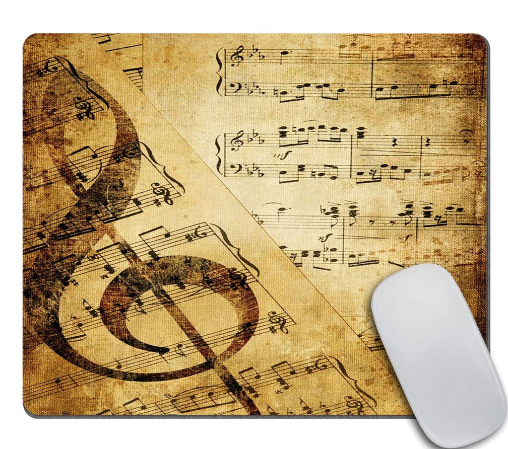 Vintage Musical Background Non-Slip Rubber Gaming Mouse Pad - Rectangle Computer Desk Mat for PC & Laptop Accessories - Perfect for Office, Gaming & Home Workspace Decor