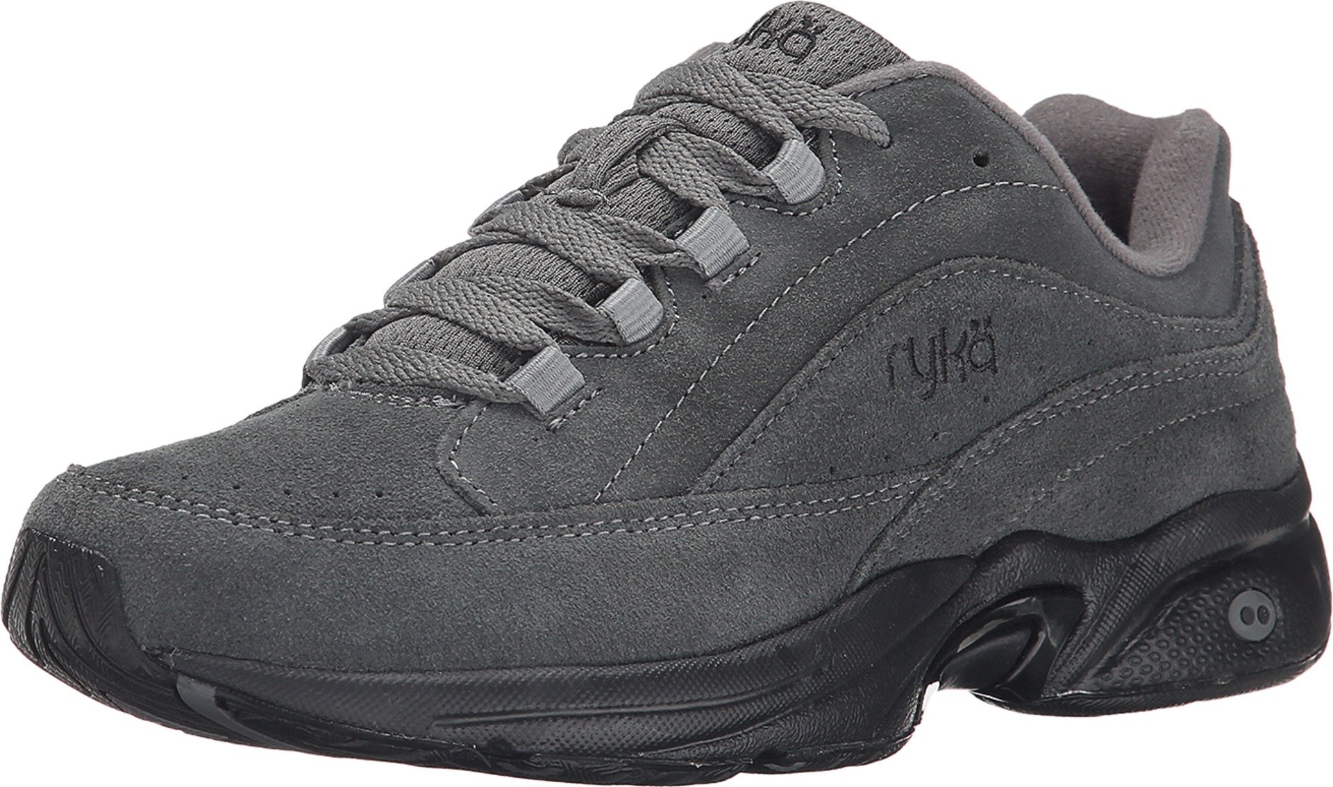 Ryka Women's Catalyst 3 Running Shoes - Iron Grey/Black - Size 7.5 Wide (C) - Lightweight & Supportive for Walking, Jogging & Gym Workouts