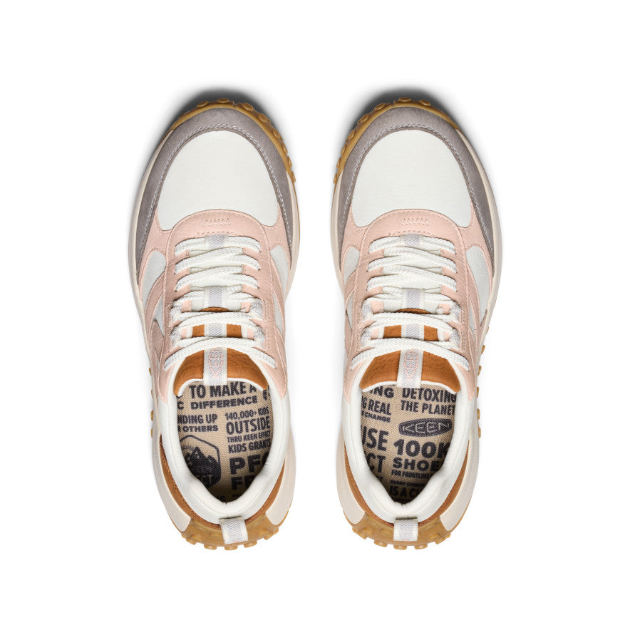 KEEN Women's KS86 Leather Sneakers - Comfortable & Stylish Walking Shoes for Women | Maple/Cameo Rose Color | Perfect for Casual Outings, Travel & Everyday Wear