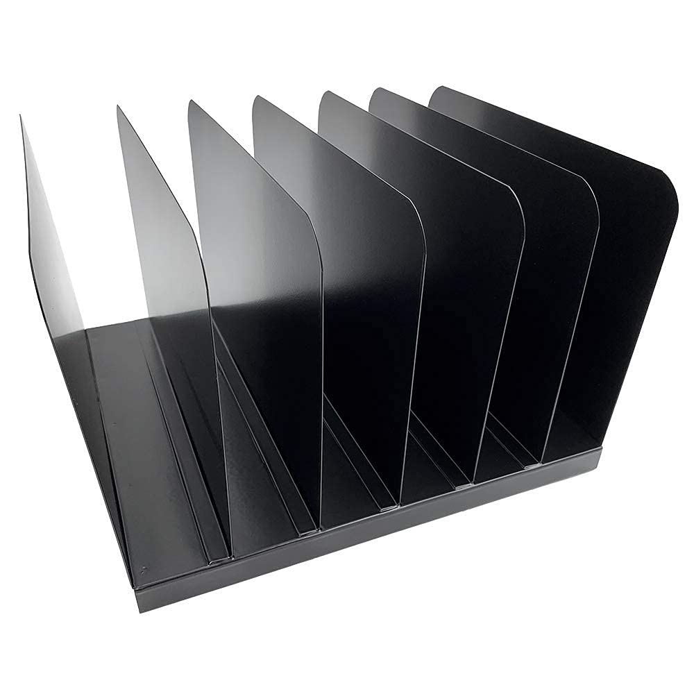 Huron Vertical Desk Organizer with 6 Compartments - Stylish Office & Home Storage Solution for Pens, Scissors, Markers & More | Perfect for Workspace, Study & Craft Room Organization