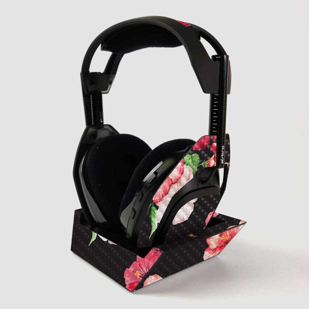 ASTRO Gaming A50 Wireless Headphone Skin - Carbon Fiber Protective Cover with Base Station | Durable Hibiscus Design | Easy to Apply | Made in USA | Perfect for Gaming, Travel & Home Use