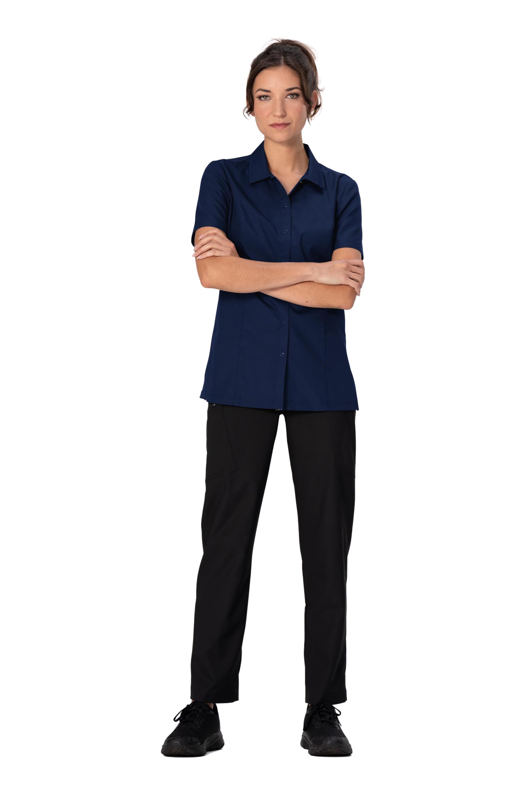 Chef Works Women's Durham Snap Work Shirt - Professional Kitchen Uniform for Female Chefs & Restaurant Staff - Perfect for Cooking, Baking & Food Service