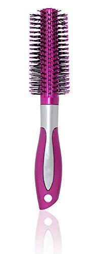 AASA Round Hair Brush with Soft Nylon Bristles for Smooth Styling - Volumizing & Detangling Hair Brush for Women & Men - Perfect for Blowouts, Curls & Daily Hair Care (Dark Pink, Pack of 1)