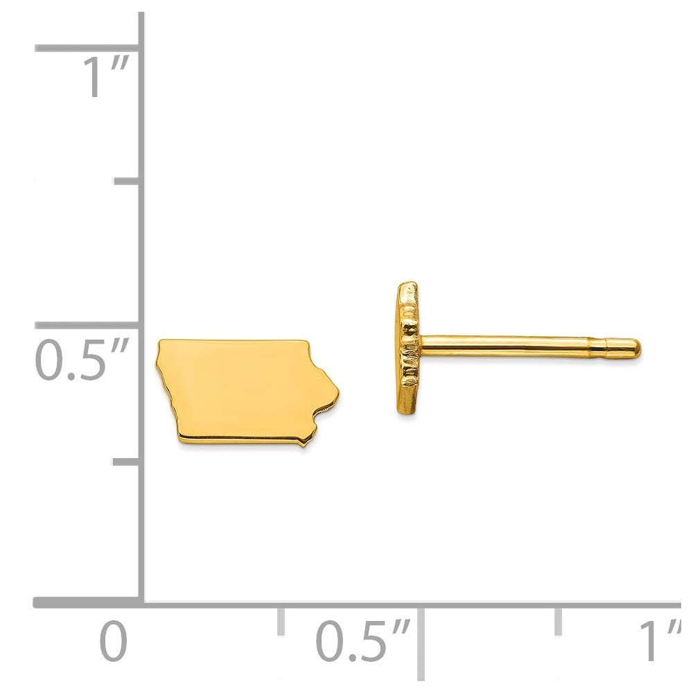14K Gold Plated AK Small State Stud Earrings - Dainty & Trendy Jewelry for Women - Perfect for Casual Wear, Parties & Gifting