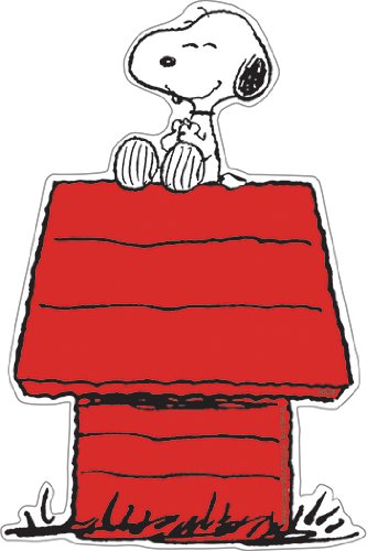 Adorable Snoopy on Dog House Decor - Cute Peanuts Cartoon Character Home Accent for Living Room, Bedroom & Office Decorations