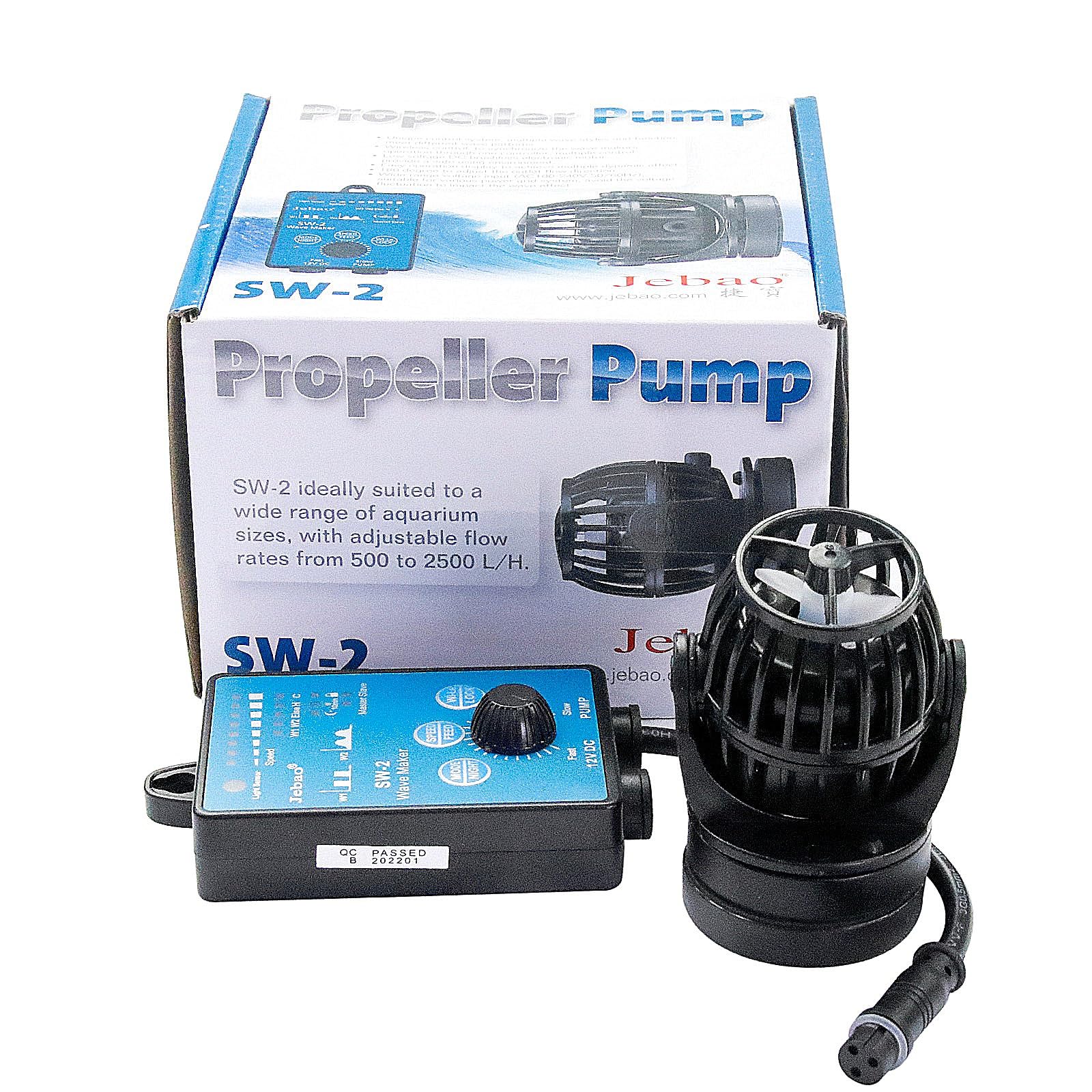 Jebao SW-2 Wave Maker Pump for Marine Aquarium with Adjustable Controller - 130-800 GPH Flow Rate for 12-20 Inch Saltwater Fish Tanks - Perfect for Coral Reefs, Fish Tanks & Aquatic Life