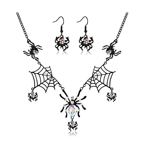 colorful sipder earrings necklace