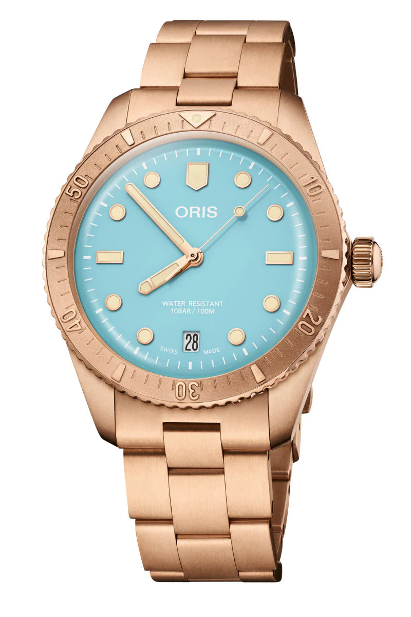 Oris Divers Sixty-Five 'Cotton Candy' 38mm Blue Dial Men's Watch 01 733 7771 3155-07 8 19 15 | Swiss Automatic Diver Watch for Men | Perfect for Water Sports, Diving & Everyday Wear