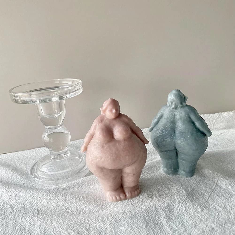 Premium Silicone Body Mold for Standing Fat Woman - DIY Candle, Resin, Soap, Cake, Aromatherapy, Plaster & Clay Crafts - Perfect for Home Decor, Gift Making & Creative Projects