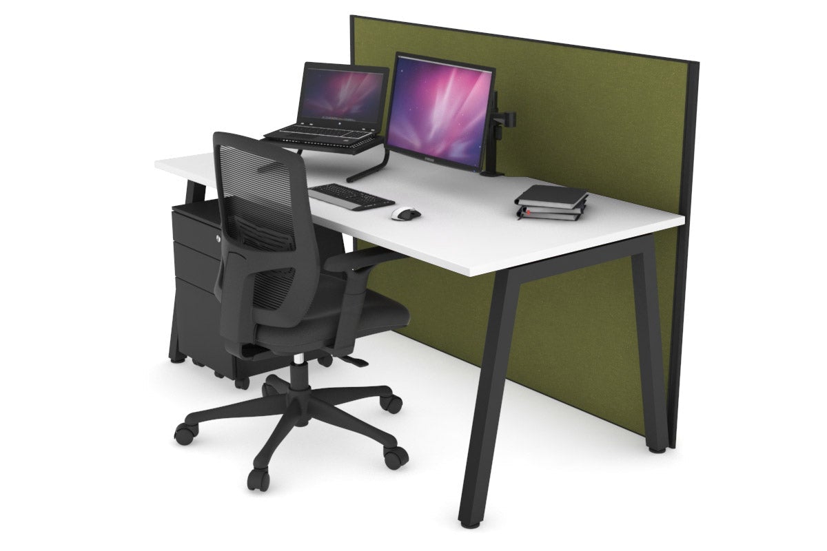 Horizon Quadro A Legs Office Desk - 1600L x 800W with Cable Management Scallop | Modern Workstation for Home Office, Study Room & Small Business Spaces