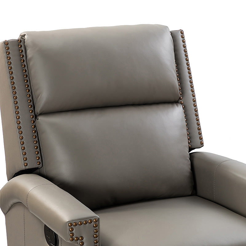 Canace Modern Genuine Leather Manual Glider Rocker Recliner Chair - Comfortable Swivel Lounge Chair for Living Room, Nursery, and Office Relaxation