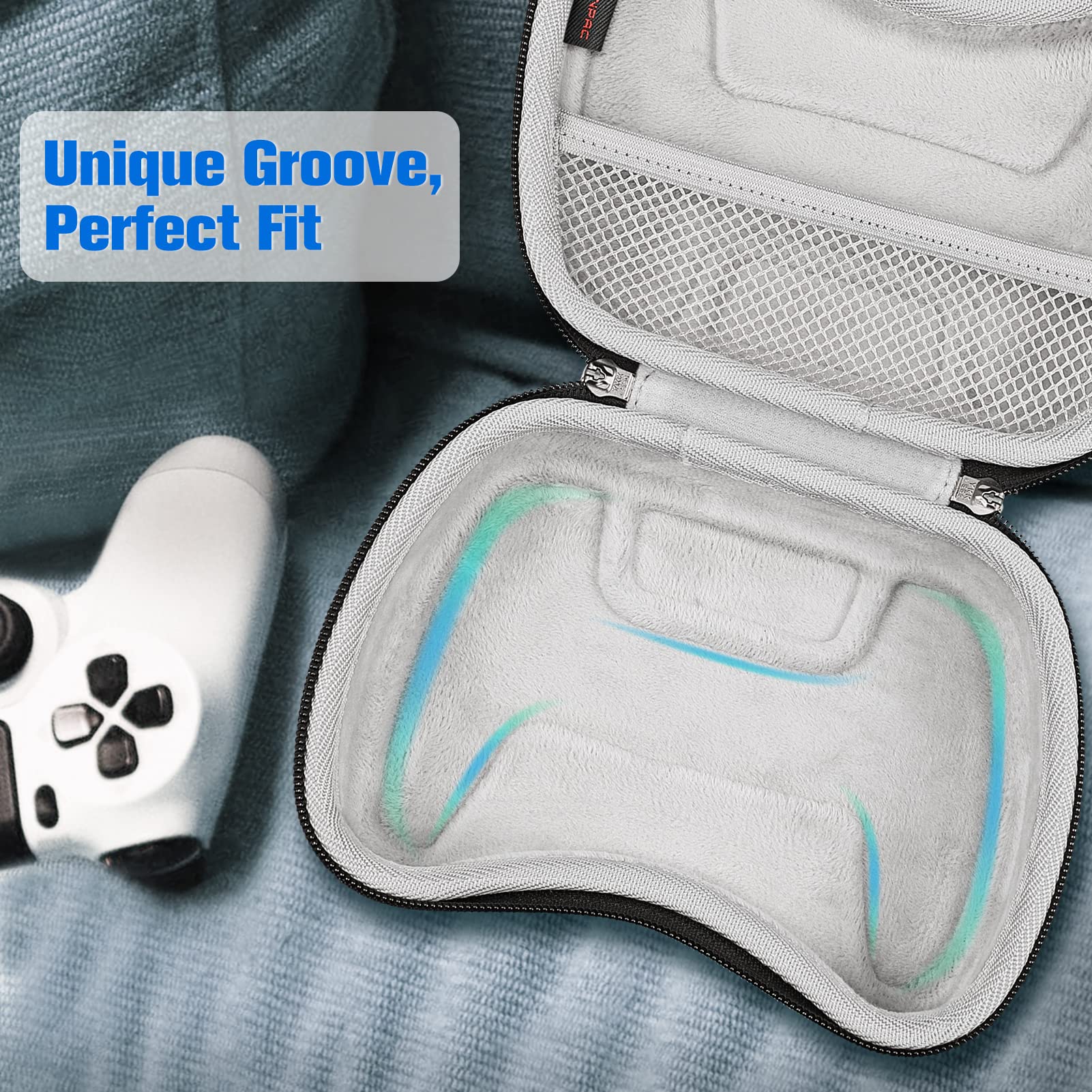 Fintie Shockproof Hard Shell Travel Case for Nintendo Switch/Switch OLED/PS5 Controller - Protective Carrying Bag with Inner Pocket (Black) | Perfect for Gaming Travel, Storage & Protection