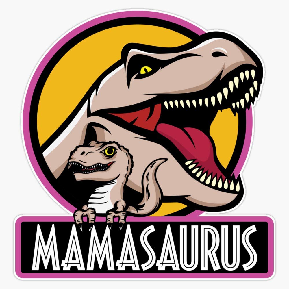 Dinosaur Mother's Day Vinyl Stickers - Waterproof Decals for Car, Laptop, Bumper - 5 Inch Mamasaurus Design - Perfect for Gifts, DIY Crafts, and Home Decor