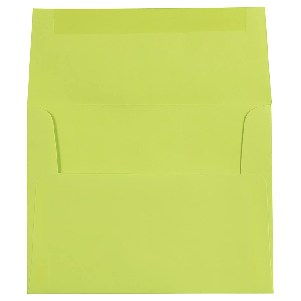 JAM PAPER A2 Colored Envelopes - 4 3/8 x 5 3/4 - Lime Green - 500/Box for Wedding Invitations