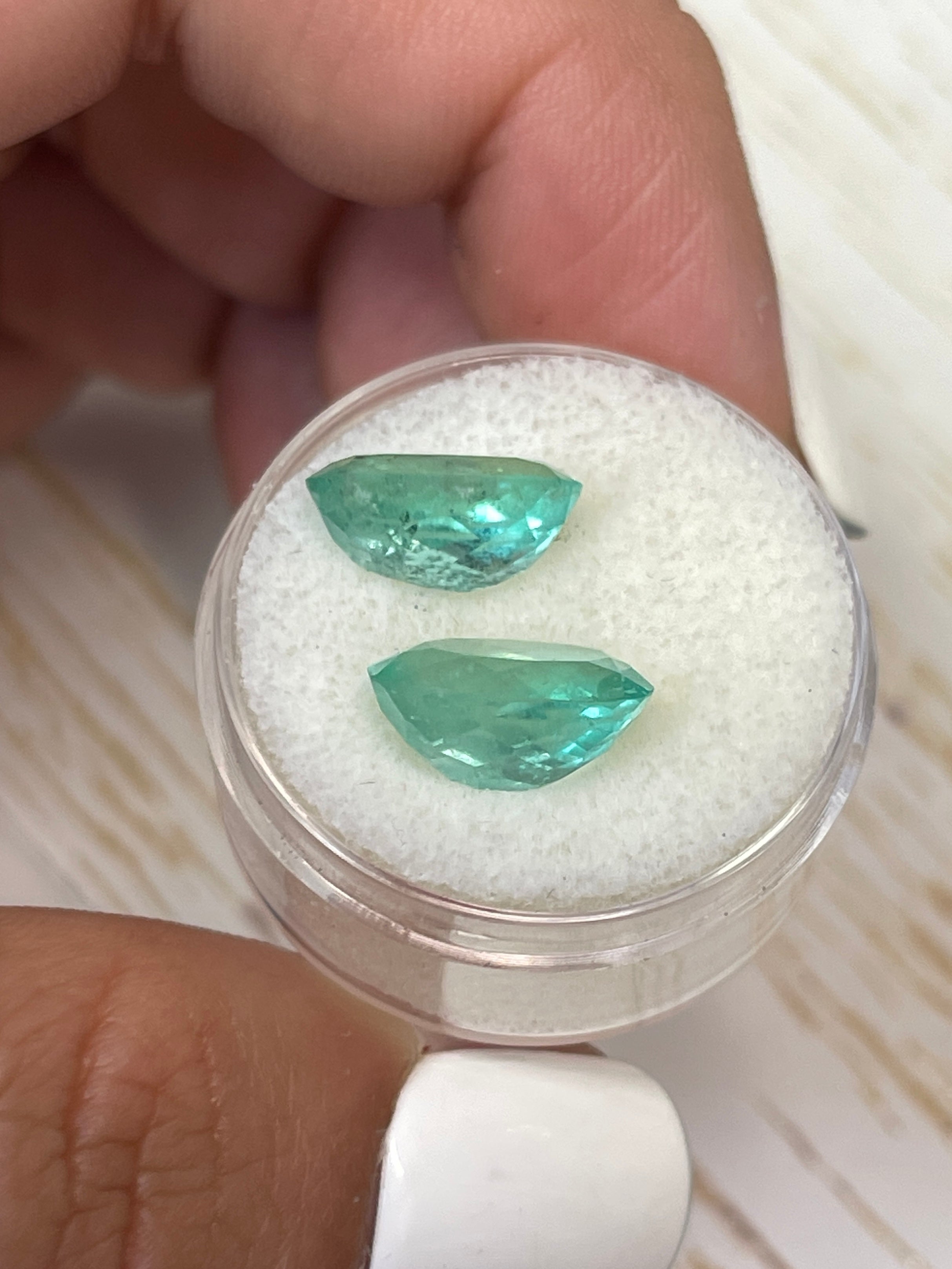 7.43tcw 12x9mm Matching Loose Colombian Emeralds Oval Cut Gemstones for Jewelry Making, Engagement Rings & Luxury Gifts
