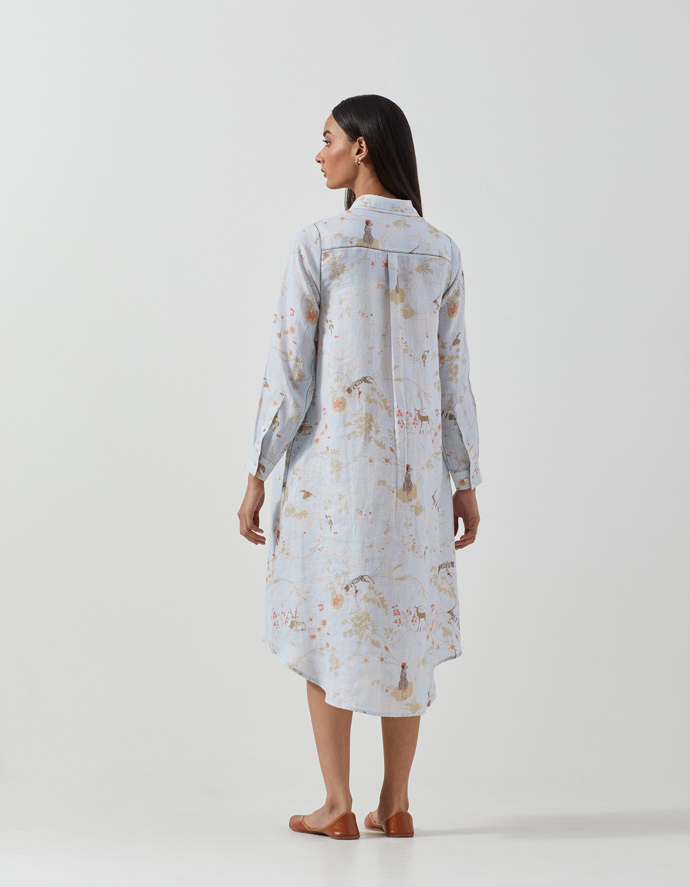Usha Linen Dress in Ice Blue - Breathable & Stylish Summer Outfit for Women | Perfect for Beach, Vacation & Casual Wear