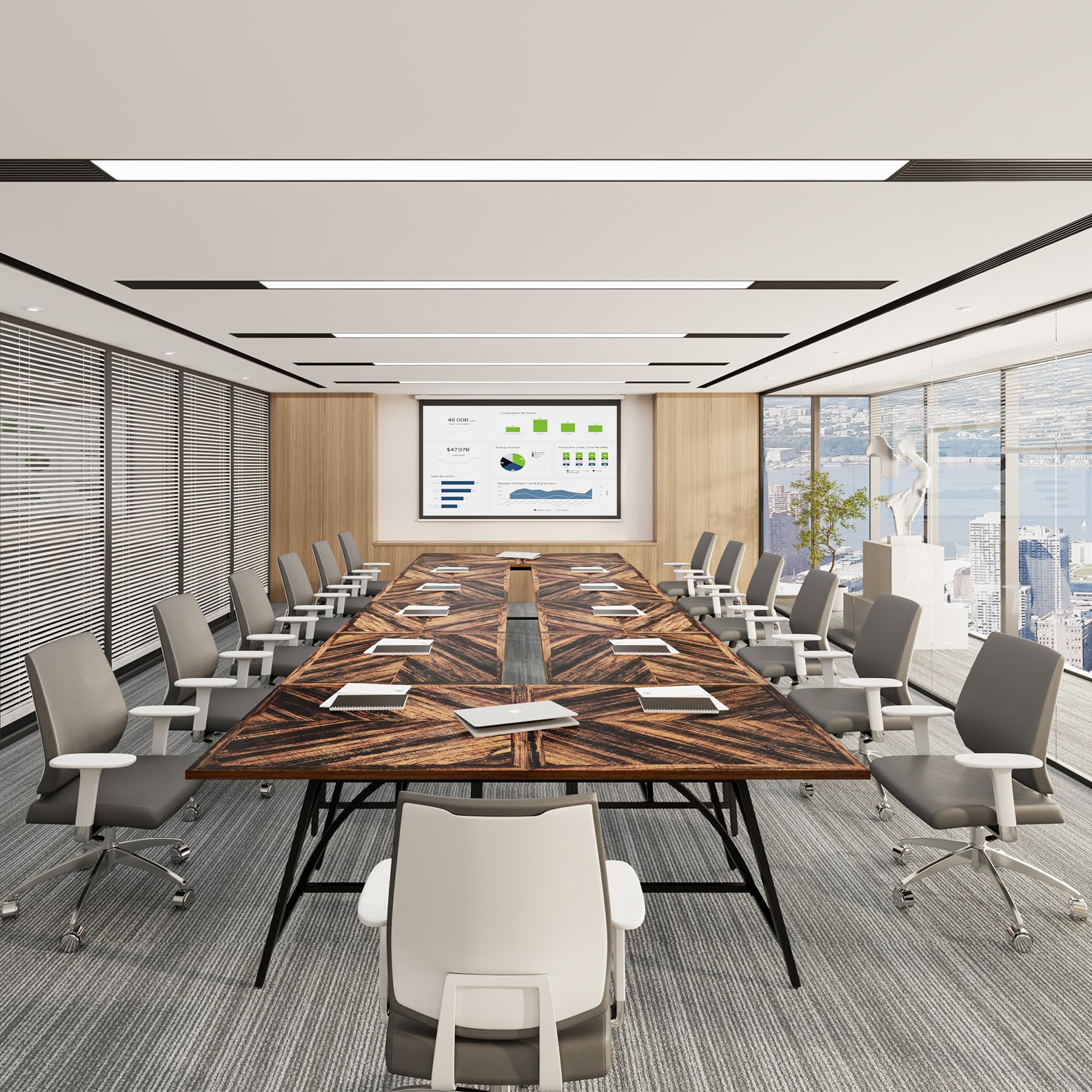 Tribesigns 6FT Conference Room Table - 70.86-Inch Rectangle Meeting Desk for 6-8 People, Home Office & Business Boardroom with Stylish Metal Legs | Perfect for Meetings, Seminars & Collaborative Workspaces