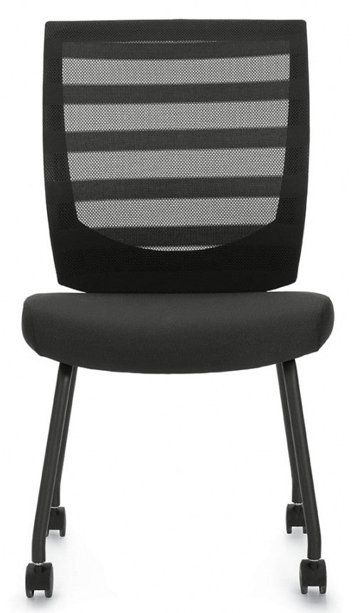 OTG10706B Armless Mesh Back Visitor Chair - Ergonomic Office Guest Seating for Reception, Conference Rooms & Waiting Areas