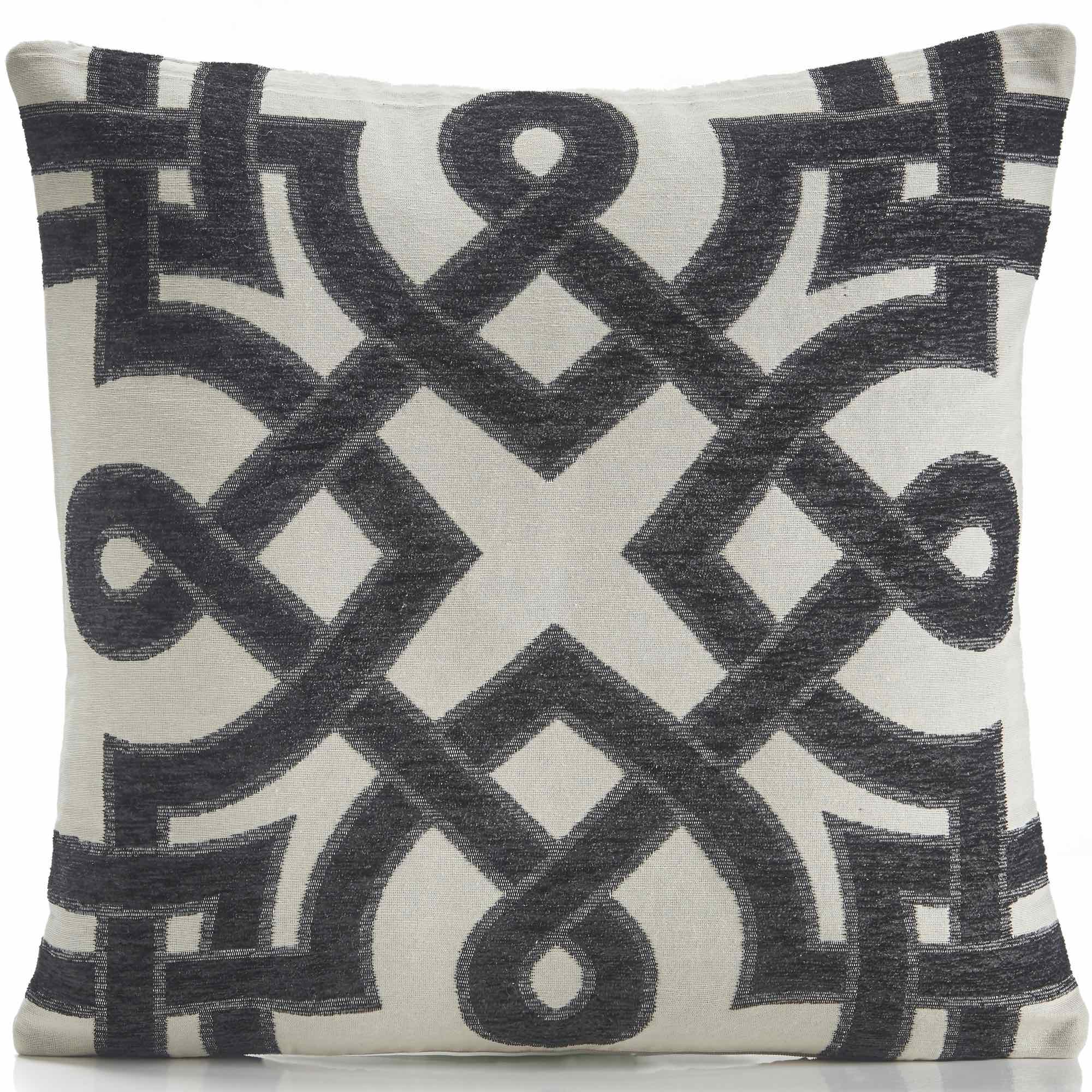Premium Imperial Chenille Cushion Cover - Soft & Luxurious Black Throw Pillow Case for Sofa, Bed, Living Room Decor - Home & Office Decorative Accent